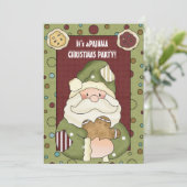 Es ist eine Weihnachts-Pajama-Party Einladung (Stehend Vorderseite)