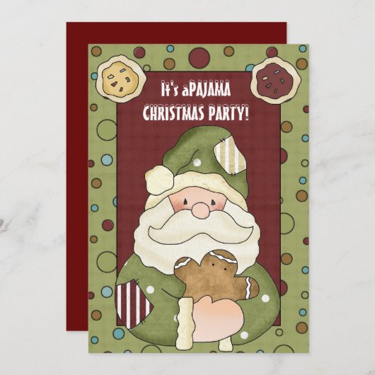 Es ist eine Weihnachts-Pajama-Party Einladung (Vorne/Hinten)