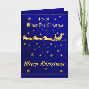 Es ist eine Weihnachtskarte für Dackeln Feiertagskarte
