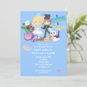 Es ist eine Wonderland Birthday Tea Party Einladun Einladung (Stehend Vorderseite)