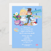 Es ist eine Wonderland Birthday Tea Party Einladun Einladung (Vorne/Hinten)