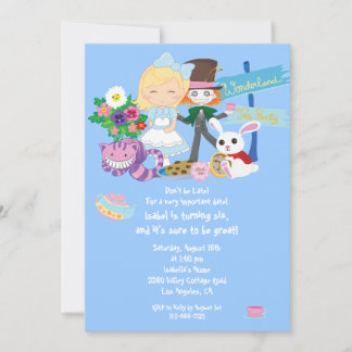 Es ist eine Wonderland Birthday Tea Party Einladun Einladung