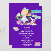 Es ist eine Wonderland Birthday Tea Party Einladun Einladung (Vorne/Hinten)