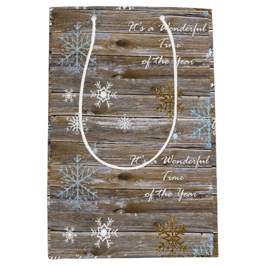 Es ist eine wunderbare Zeit des Jahres Schneeflock Mittlere Geschenktüte (Vorderseite)