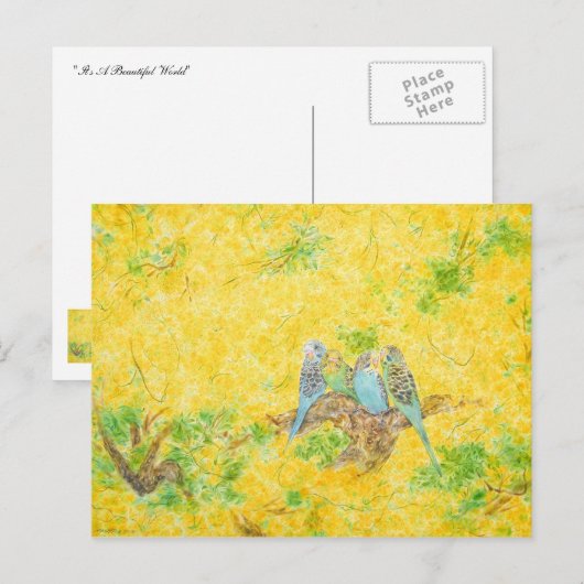 Es ist eine wunderschöne Welt Postkarte (Vorne/Hinten)