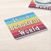 Es ist eine wunderschöne Welt Rechteckiger Pappuntersetzer (angewinkelt)