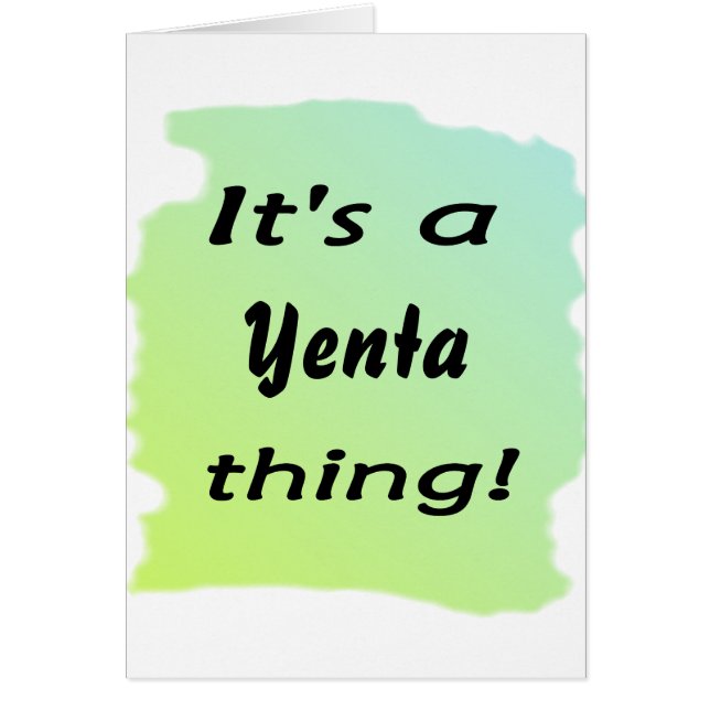 Es ist eine Yentasache! (Vorne)