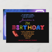 ES IST ELEKTRISCH! Einladung zum 21. Geburtstag (Vorne/Hinten)