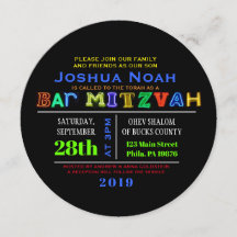 ES IST ELEKTRISCH! NEON GLOW Bar Mitzvah Einladung