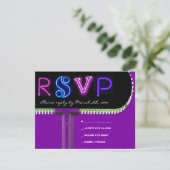 ES IST ELEKTRISCH! NEON SIGN 16 . Geburtstag Reply RSVP Karte (Stehend Vorderseite)