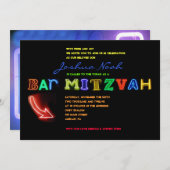ES IST ELEKTRISCH!  NEON SIGN Bar Mitzvah Einladun Einladung (Vorne/Hinten)