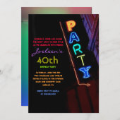 ES IST ELEKTRISCH! NEON SIGN Party Einladung Einl (Vorne/Hinten)