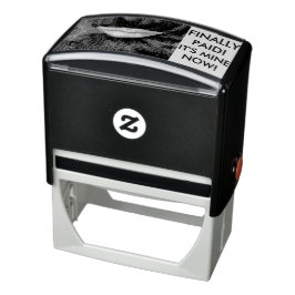 ES IST ENDLICH BEZAHLTE Briefmarke Permastempel