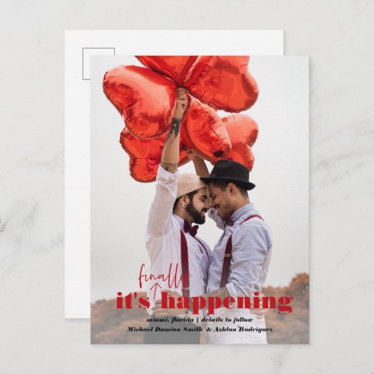 Es ist Ereignis | Fun Foto Verlobung Ankündigungspostkarte (Vorne/Hinten)