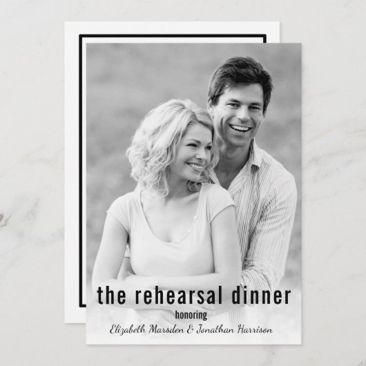 Es ist Ereignis Minimalistisch Foto Probe Dinner Einladung (Vorne/Hinten)