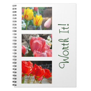 Es ist es wert! Notizbücher Frühlings-Tulpen-Blume