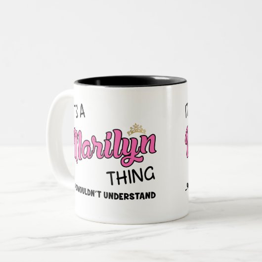 Es ist etwas Marilyn, was man nicht verstehen würd Zweifarbige Tasse (Vorderseite Links)