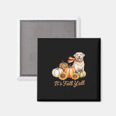 Es ist Fall Y’all Dog Leopard Pumpkin Fall Creativ Magnet (Vorderseite/Rückseite)