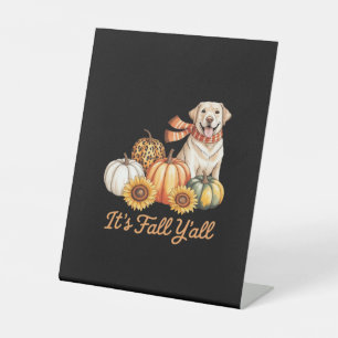 Es ist Fall Y’all Dog Leopard Pumpkin Fall Creativ Sockelschild