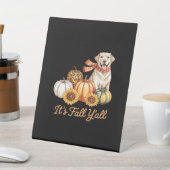 Es ist Fall Y’all Dog Leopard Pumpkin Fall Creativ Sockelschild (In SItu)