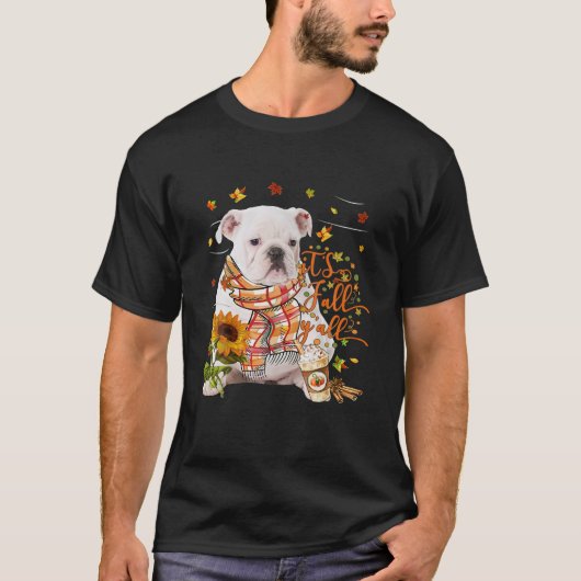 Es ist Fall Y All English Bulldog-Erntedank T-Shirt (Vorderseite)