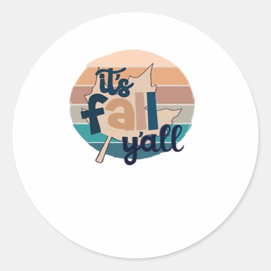 Es ist Fall Y’all Fall Lea Retro Classic Runder Aufkleber (Vorderseite)