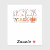 Es ist Fall Y’all, Fall Pumpkin Skelett Creepy Lea Aufkleber (Blatt)