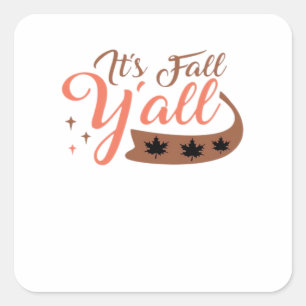 Es ist Fall Y’all, Fall Pumpkin Skelett Creepy Lea Quadratischer Aufkleber