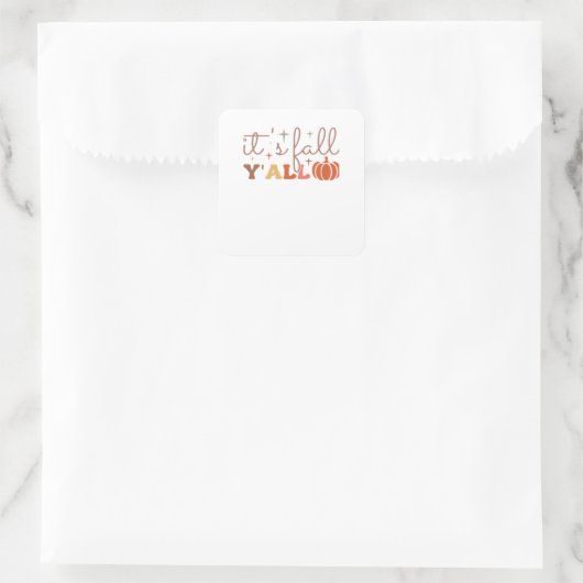 Es ist Fall Y’all, Fall Pumpkin Skelett Creepy Lea Quadratischer Aufkleber (Tasche)