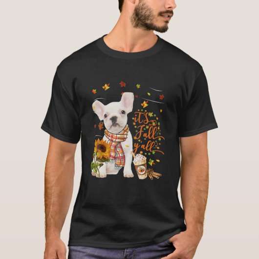 Es ist Fall Y All French Bulldog-Erntedank T-Shirt (Vorderseite)