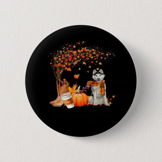 Es ist Fall Y’all Hund Erntedank Halloween Aesthet Button (Vorderseite)