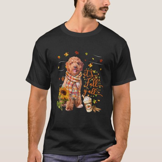 Es ist Fall Y All Irish Doodle Dog Erntedank T-Shirt (Vorderseite)