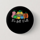 Es ist Fall Y’all Leopard Pattern Pumpkin Button (Vorderseite)