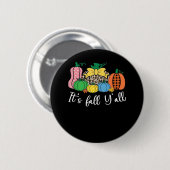 Es ist Fall Y’all Leopard Pattern Pumpkin Button (Vorne & Hinten)