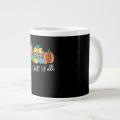 Es ist Fall Y’all Leopard Pattern Pumpkin Jumbo-Tasse (Vorderseite Rechts)
