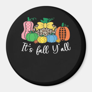Es ist Fall Y’all Leopard Pattern Pumpkin Magnet