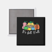 Es ist Fall Y’all Leopard Pattern Pumpkin Magnet (Vorderseite/Rückseite)