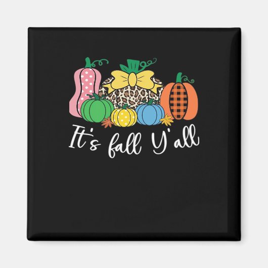 Es ist Fall Y’all Leopard Pattern Pumpkin Magnet (Vorne)