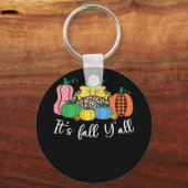 Es ist Fall Y’all Leopard Pattern Pumpkin Schlüsselanhänger (Vorderseite)