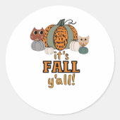 Es ist Fall Y’all, Leopard Pumpkins und Öfen Runder Aufkleber (Vorderseite)