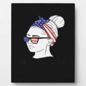 Es ist Fall Y’all Messy Bun Women USA Flag Fotoplatte (Vorderseite)
