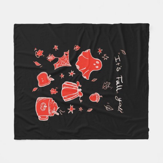 Es ist Fall Y’all Minimal Clean Fleecedecke (Vorderseite (Horizontal))