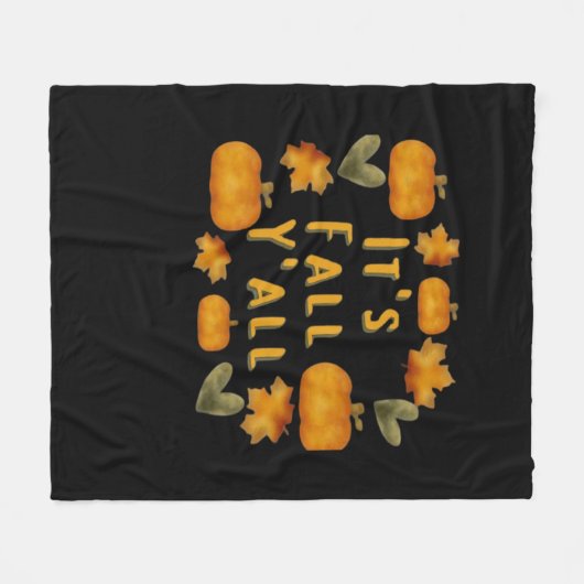 Es ist Fall Y’all Pumpkin Design Creative Art Fleecedecke (Vorderseite (Horizontal))