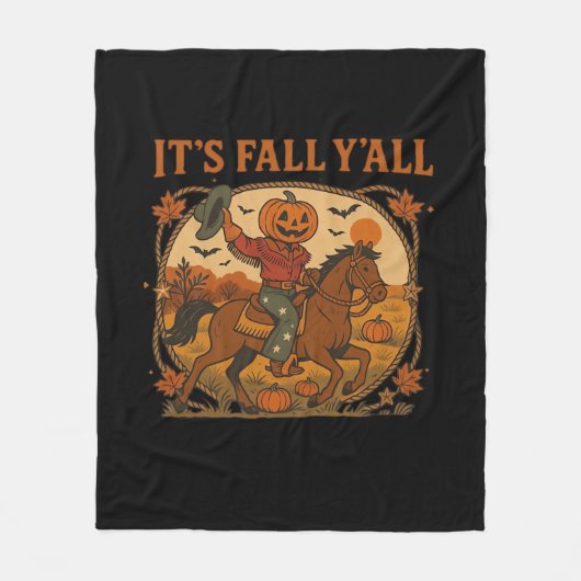 Es ist Fall Y’all Pumpkin Minimal Clean Fleecedecke (Vorderseite)