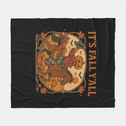 Es ist Fall Y’all Pumpkin Minimal Clean Fleecedecke (Vorderseite (Horizontal))