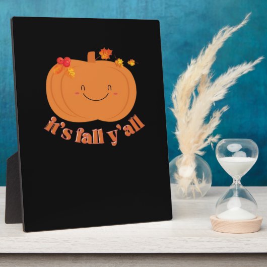 Es ist Fall Y’all Pumpkin Retro Classic Fotoplatte (Seite)