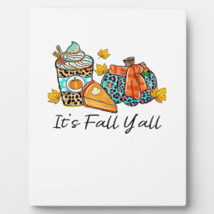 Es ist Fall Y’all Pumpkin Spice Leopard Pumpkin Pi Fotoplatte