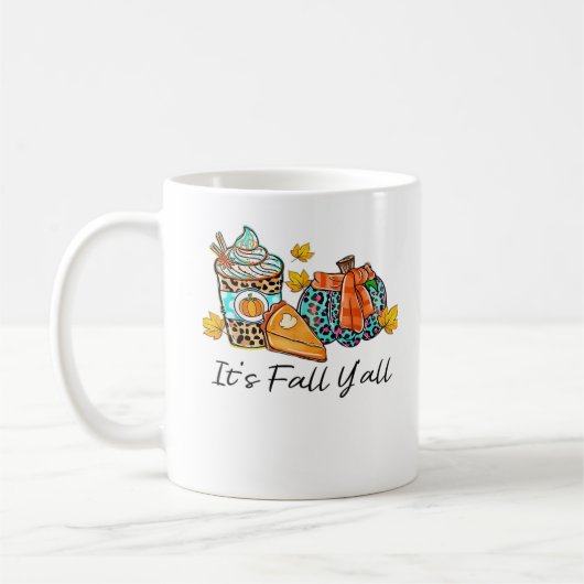 Es ist Fall Y’all Pumpkin Spice Leopard Pumpkin Pi Kaffeetasse (Links)
