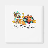 Es ist Fall Y’all Pumpkin Spice Leopard Pumpkin Pi Magnet (Vorne)