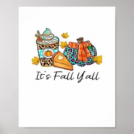 Es ist Fall Y’all Pumpkin Spice Leopard Pumpkin Pi Poster (Vorne)